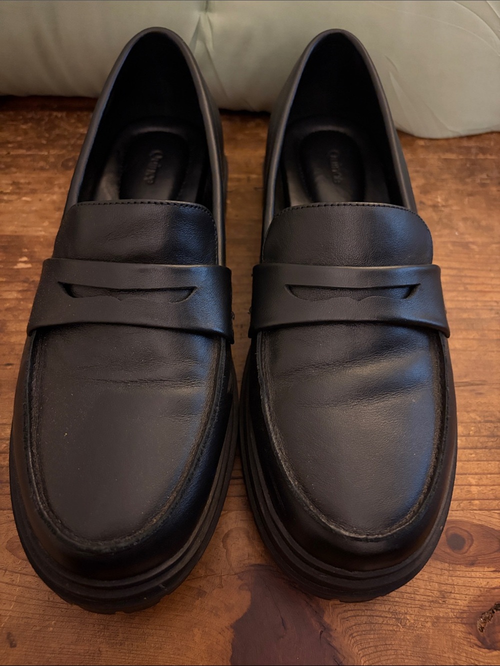 Women's Quince Black Leather Penny Loafers